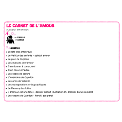 Le carnet de l'Amour