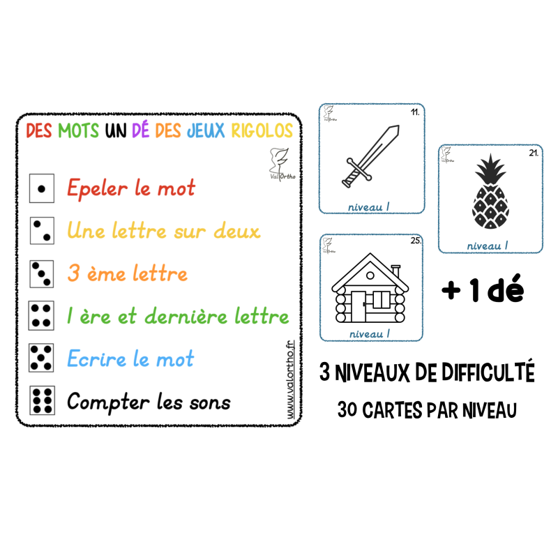 Des mots Un dé Des jeux rigolos