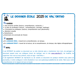 Le dossier de l'école PARTIE 1