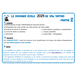 Le dossier de l'école PARTIE 2