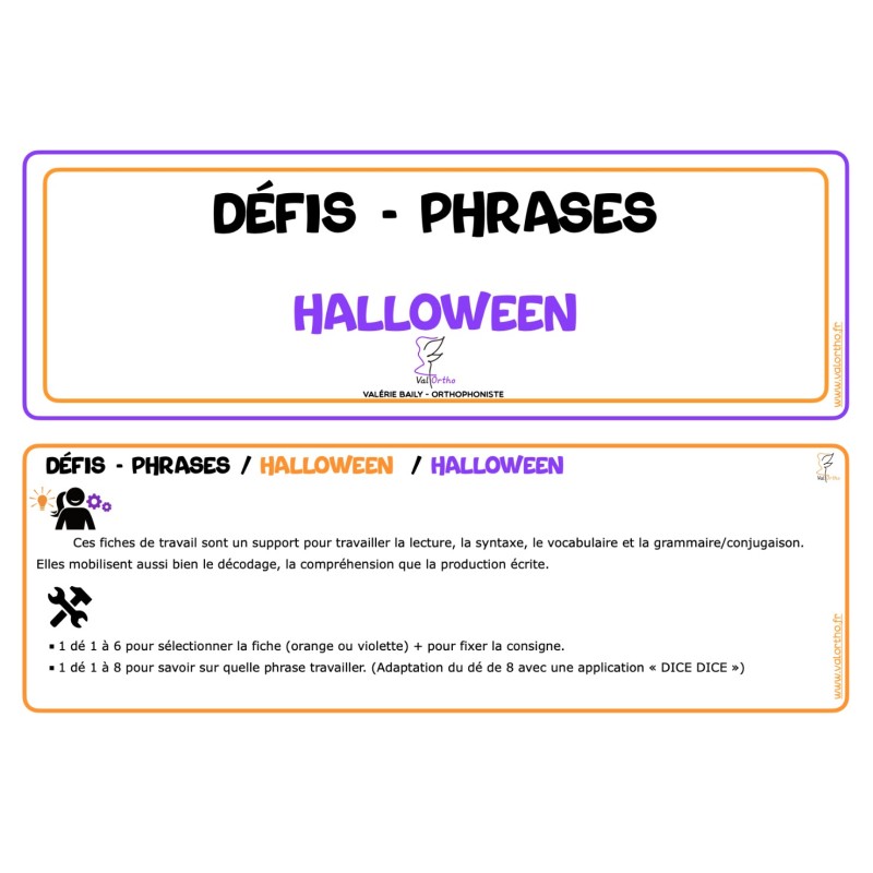 Défis - Phrases - Halloween