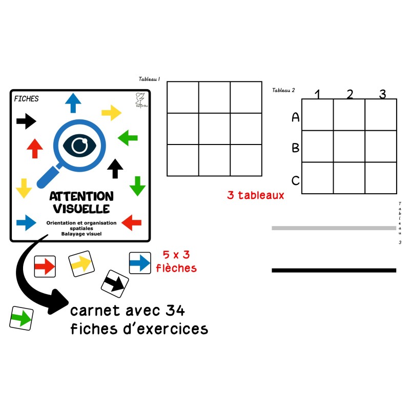 Attention visuelle 5 flèches